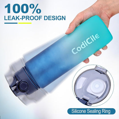 Sport Trinkflasche 1L BPA freie Tritan Wasserflasche auslaufsicher Fitness