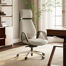 EUREKA ERGONOMIC Chefsessel Bürostuhl Nappaleder Cremefarben