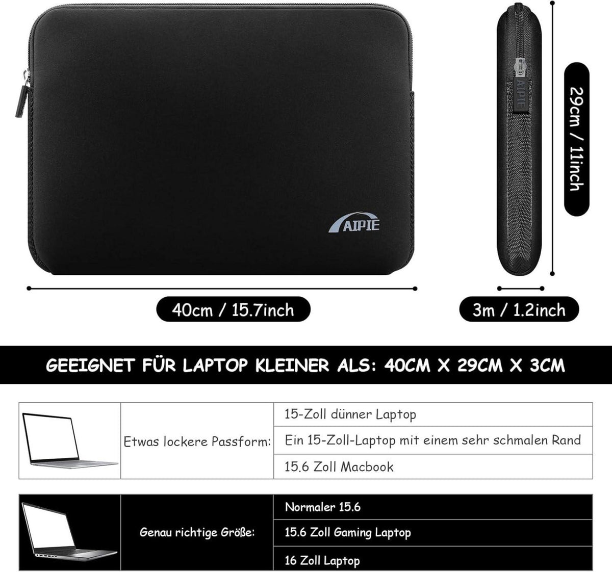 Laptoptasche 16 Zoll Schutz Hülle Sleeve Stoßfest Kompatibel