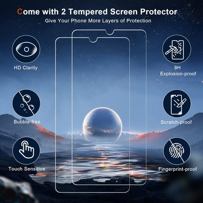 Samsung Galaxy A24 Handyhülle PU Schutz RFID Flip Case + 2 Panzerglas