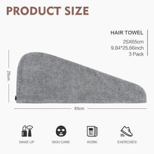 KinHwa Turban Haartuch Bambus Mikrofaser 25x65cm 3 Stück