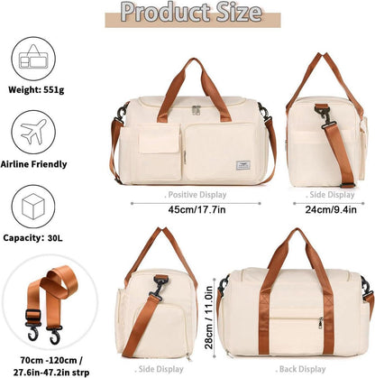 35L Damen Sporttasche mit Schuhfach und Nassfach, Weekender