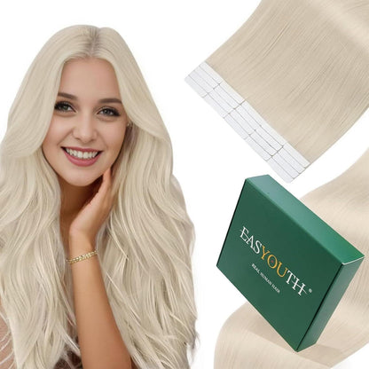Echthaar Tape Extensions Blond 45cm - Natürliche Verlängerung
