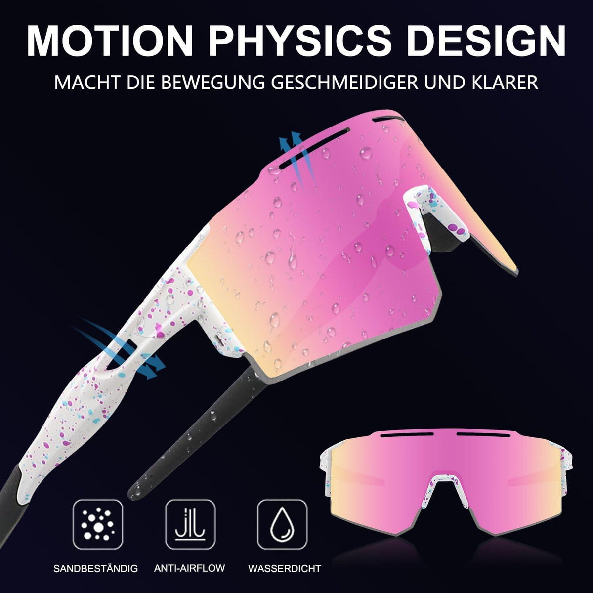 OULIQI Polarisierte Fahrradsonnenbrille UV400 für
