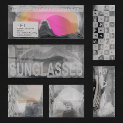 OULIQI Polarisierte Sportsonnenbrille UV400 mit Wechselgläsern
