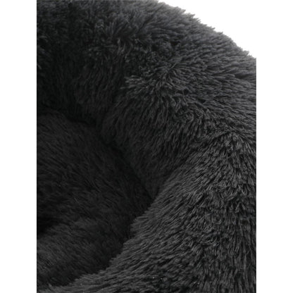 Flauschiges Hundebett Donut – Rundes Kissen 80cm Dunkelgrau