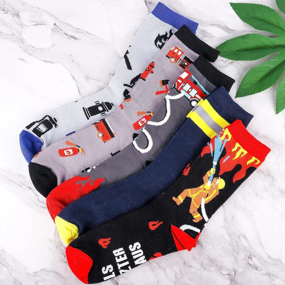 Herrensocken Feuerwehr Motiv 43-46 – 5er Pack Geschenkidee