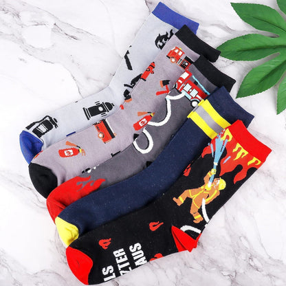Herrensocken Feuerwehr Motiv 43-46 – 5er Pack Geschenkidee