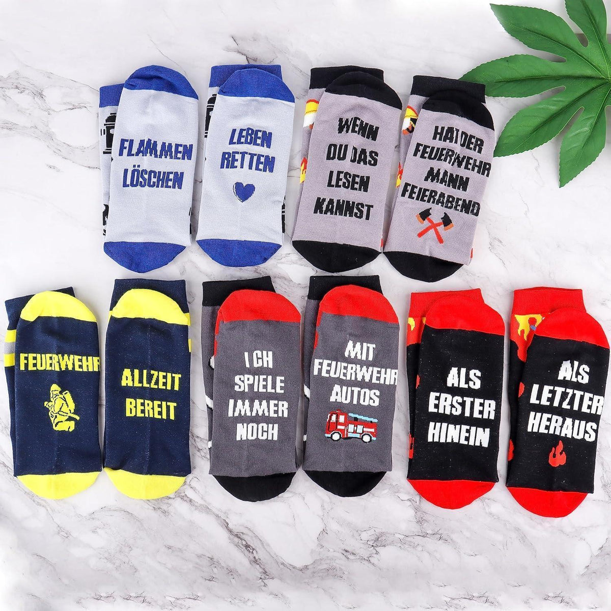 Herrensocken Feuerwehr Motiv 43-46 – 5er Pack Geschenkidee
