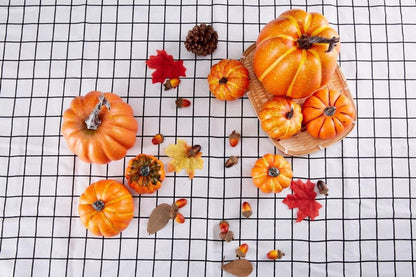 8er Set Künstliche Ernte Kürbisse Herbst Halloween Thanksgiving