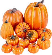 12 Stück Künstliche Große Faux Herbst Ernte Kürbisse Halloween