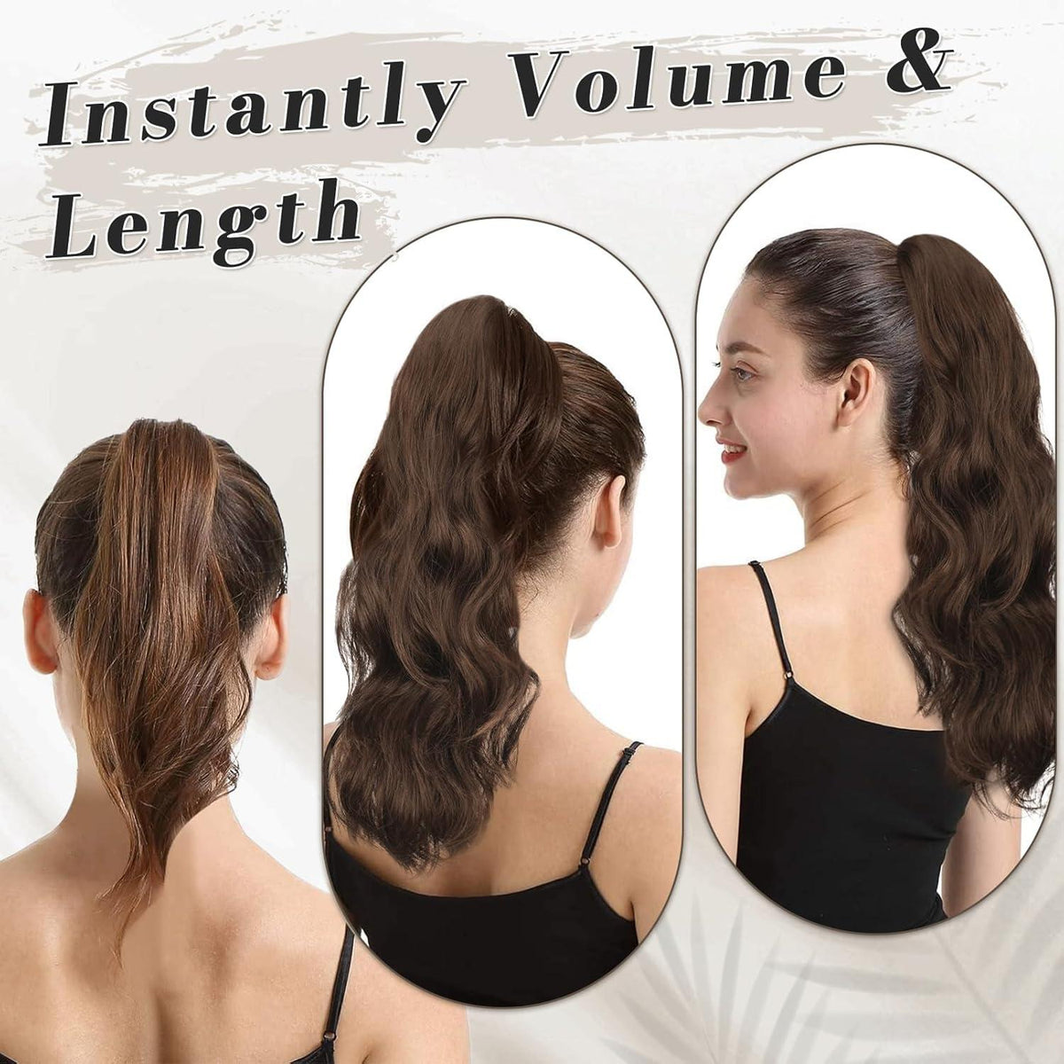 Lockige Pferdeschwanz Haarverlängerung 50cm Synthetisch Ponytail Extension