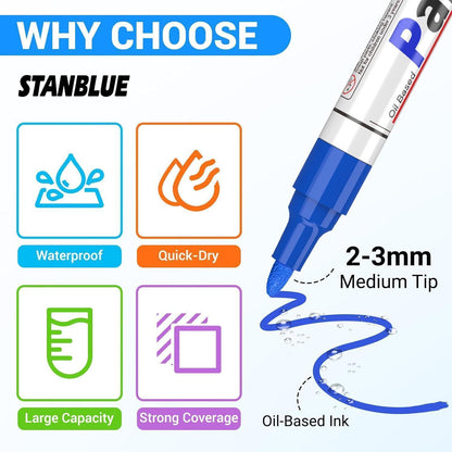 Permanent Marker Set 8 Farben – Wasserfest & Vielseitig