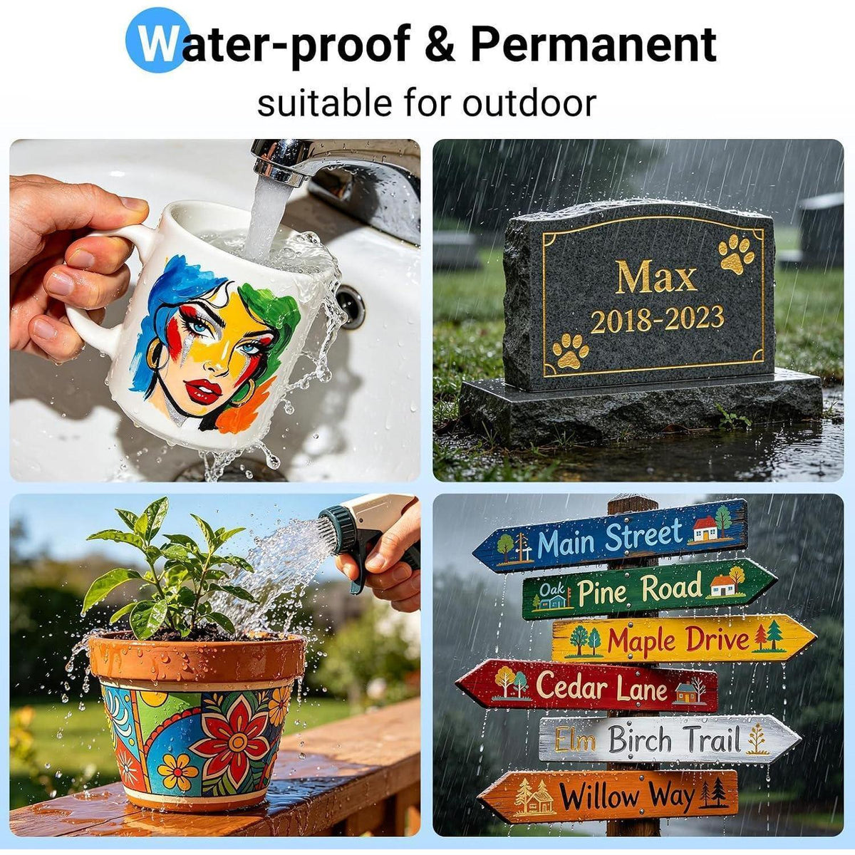 Permanent Marker Set 8 Farben – Wasserfest & Vielseitig