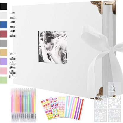 DIY Fotoalbum Scrapbook 80 Schwarze Seiten mit Zubehör 30x21 cm