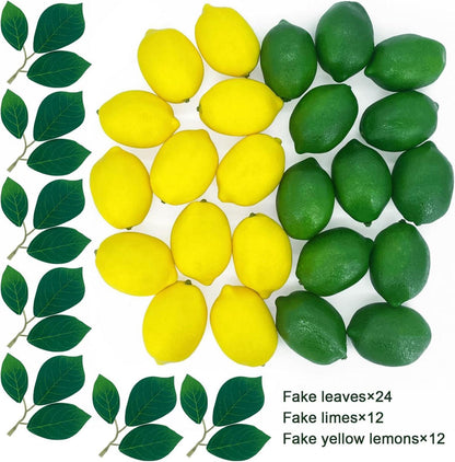 48 Stück Künstliche Zitronen Limetten Deko Fake Früchte avec