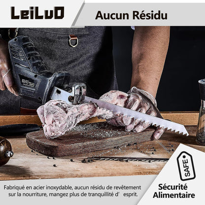 Säbelsägeblätter für Fleisch & Knochen, 30,5 cm, 5 Stück, Edelstahl, Koffer