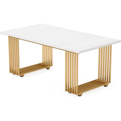 Esstisch weiß & gold 180x80 cm – Moderner Dining Table für 6-8 Personen