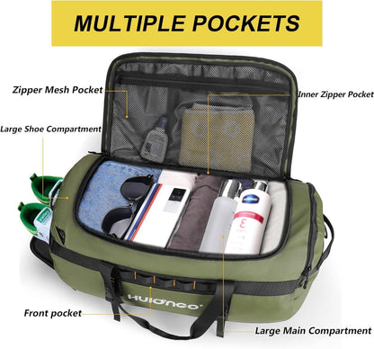 Hulongo Sporttasche 35L Armee Grün mit Schuhfach & Schultergurt