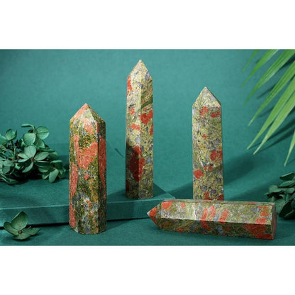 Unakit Kristall Turm 9-10cm | Schmuckstein für Meditation & Energie