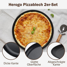 Herogo Pizzablech Set 2er, 30 cm Rund Edelstahl