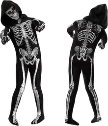 Skelett Kostüm Kinder Halloween Grim Reaper Party 10-12 Jahre