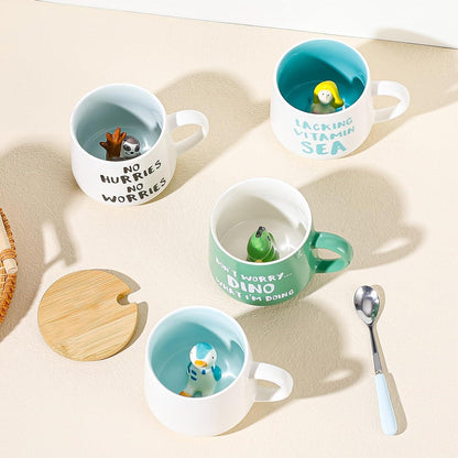 Lustige Dinosaurier Keramik Tasse Personalisiert Kawaii Süß 230ml