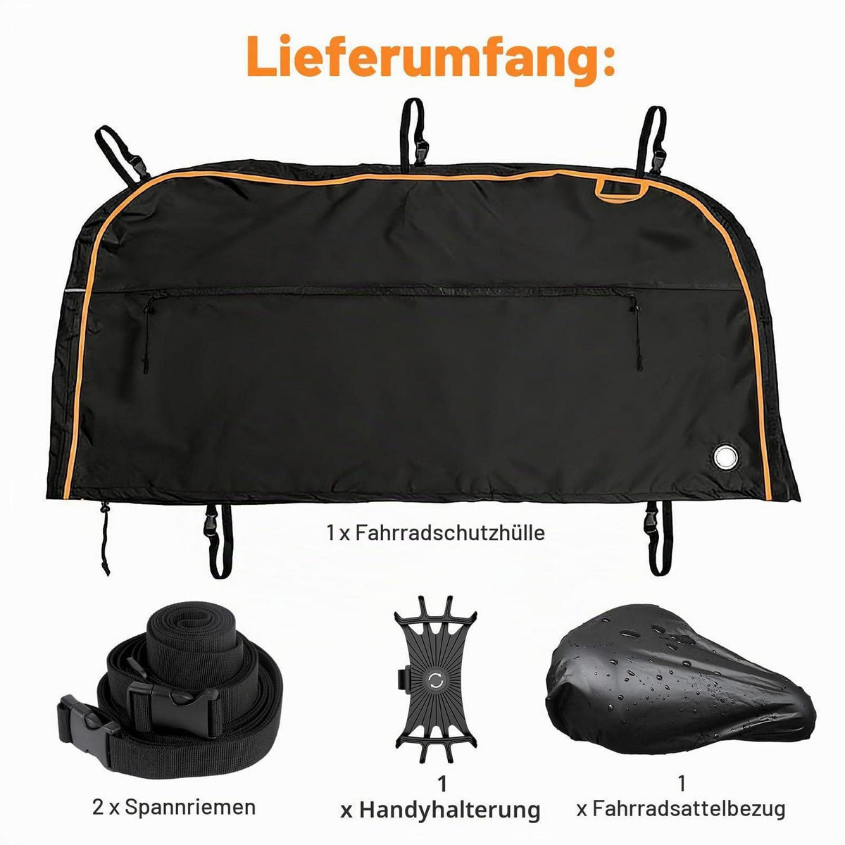Fahrradabdeckung 2er Set für Heckträger – Wasserdicht & Reißfest