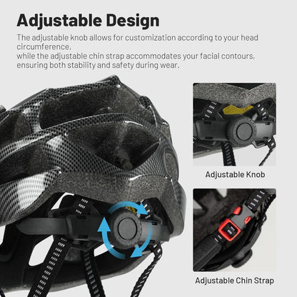 Fahrradhelm Erwachsene Schwarz Kohlefasern Abnehmbar Atmungsaktiv Verstellbar