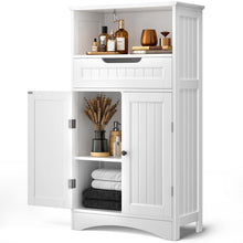 Badezimmerschrank mit Schublade & verstellbaren Regalen, Weiß