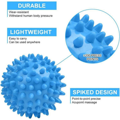 Faszienball Set Blau, 2er Hart mit Noppen für Muskelverspannungen