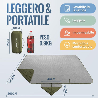 Wasserdichte Outdoor Picknickdecke 140 x 200 cm Grün