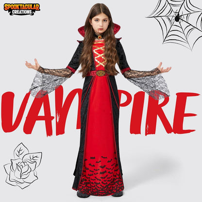 Deluxe Vampir Kostüm Mädchen Halloween Queen XL XX-Large