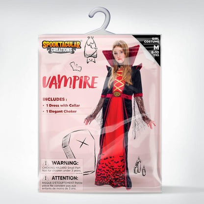 Spooktacular Royal Vampir Deluxe Kostüm Set Mädchen Halloween XL