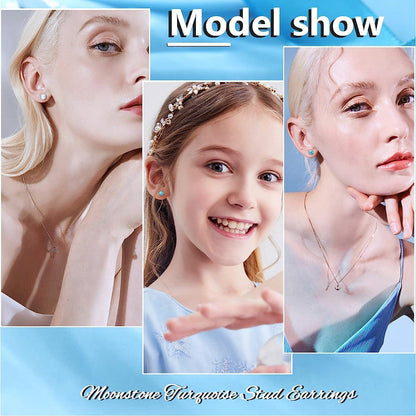 21 Paar Ohrstecker Set Chirurgenstahl Zirkonia Opal Türkis Onyx
