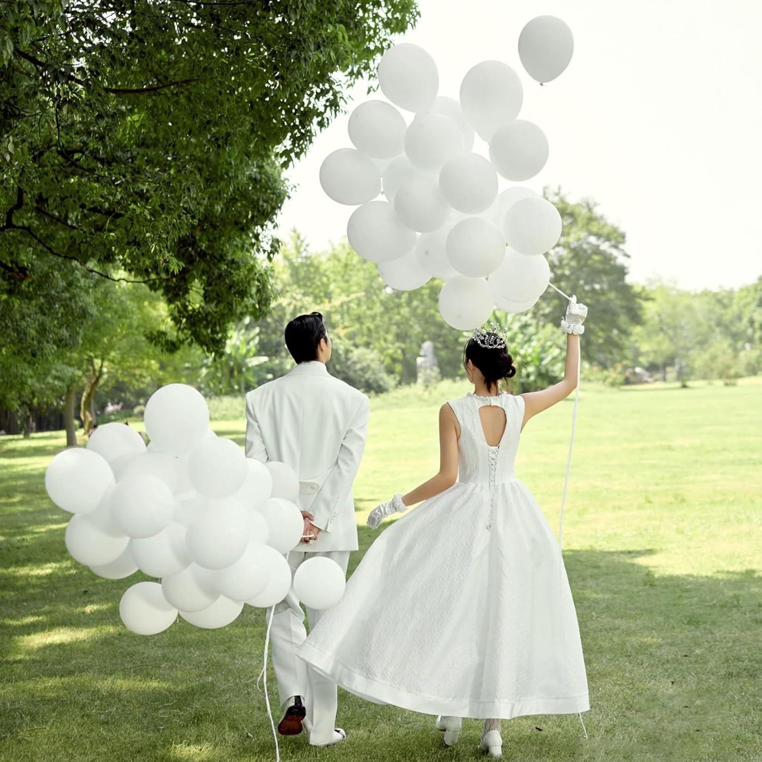 50 Stück weiße 12 Zoll Luftballons Geburtstags/Hochzeits/Party Dekoration
