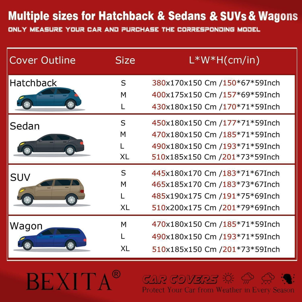 Wasserdichte Autoabdeckung XL – Schutzplane für SUV, Schwarz