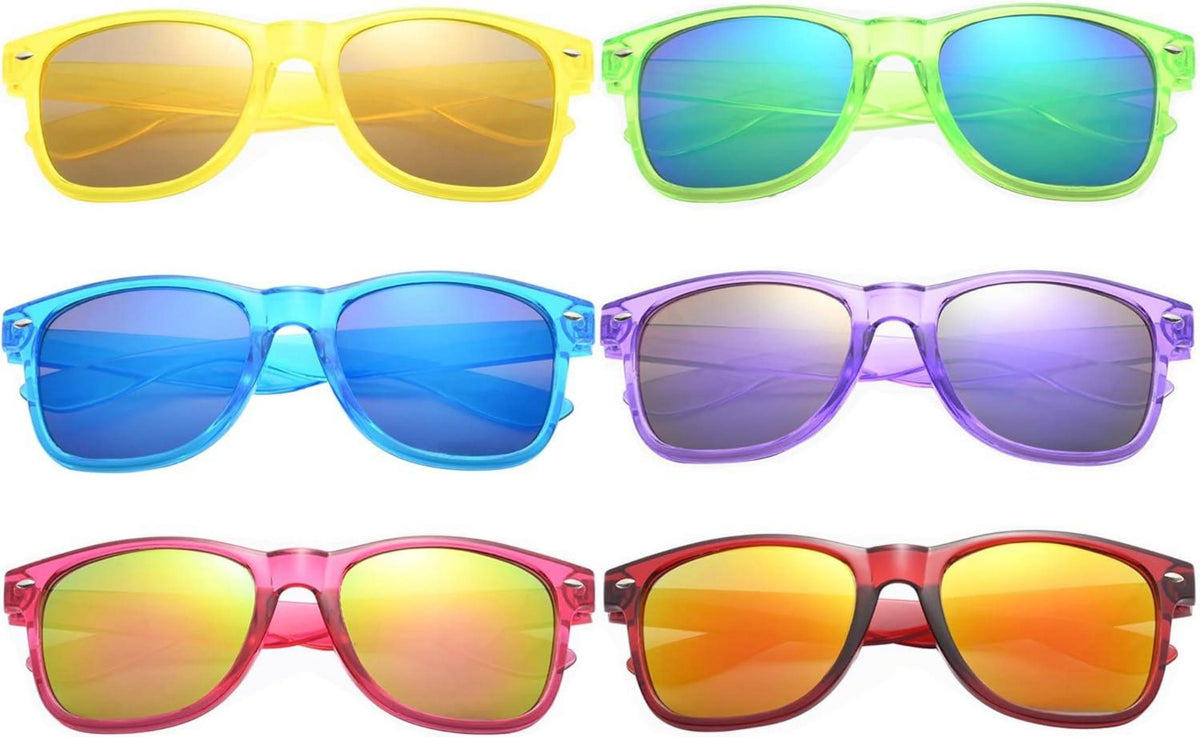 Unning Bunte Sonnenbrille Set Vintage Brillen für Herren Damen 6er Pack