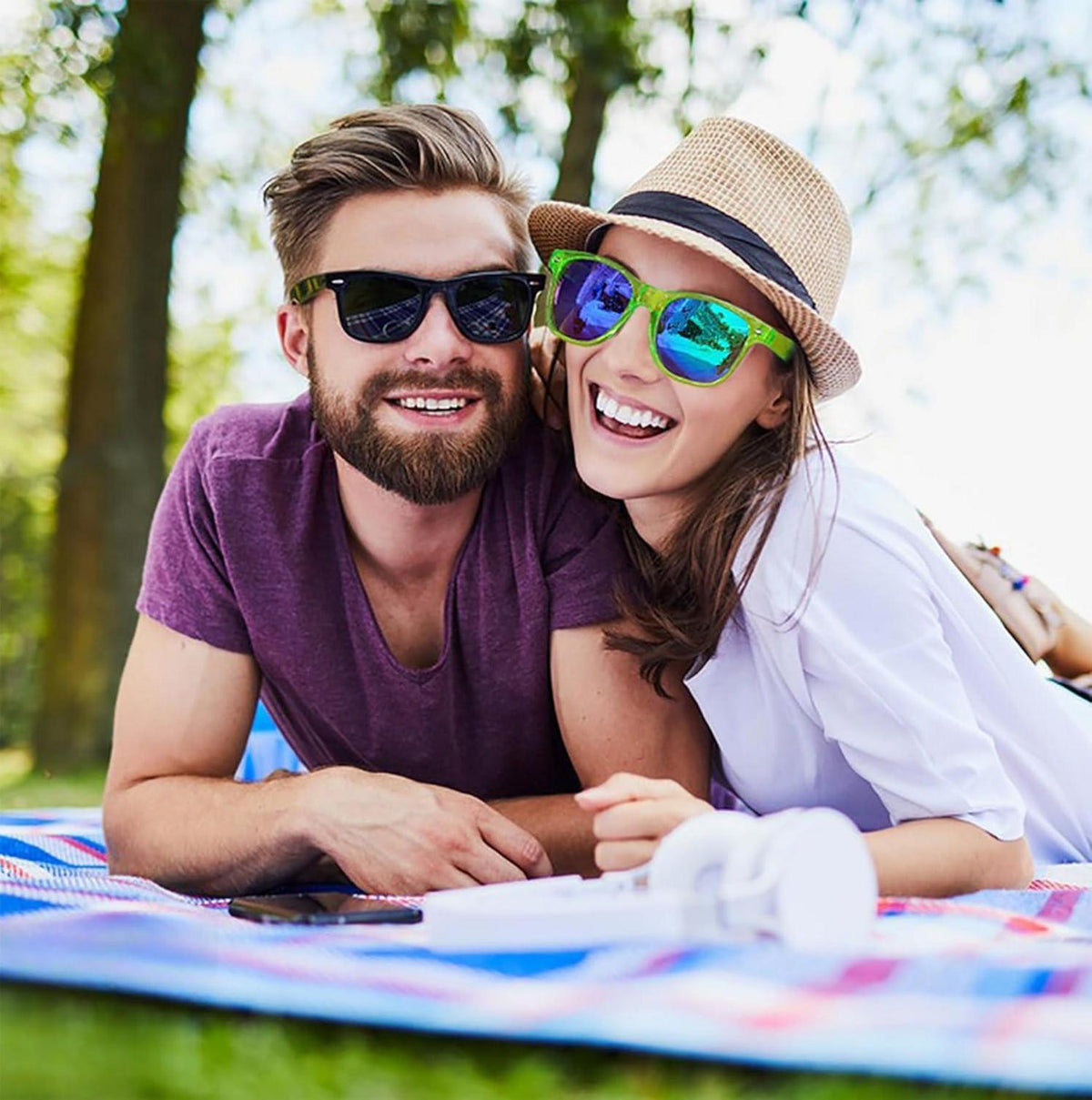 6er Set Neon Sonnenbrille - Lustige Vintage Brillen für Herren Damen