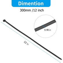 300mm Lange Kabelbinder Schwarz – 80er Set, 114kg Zugfest