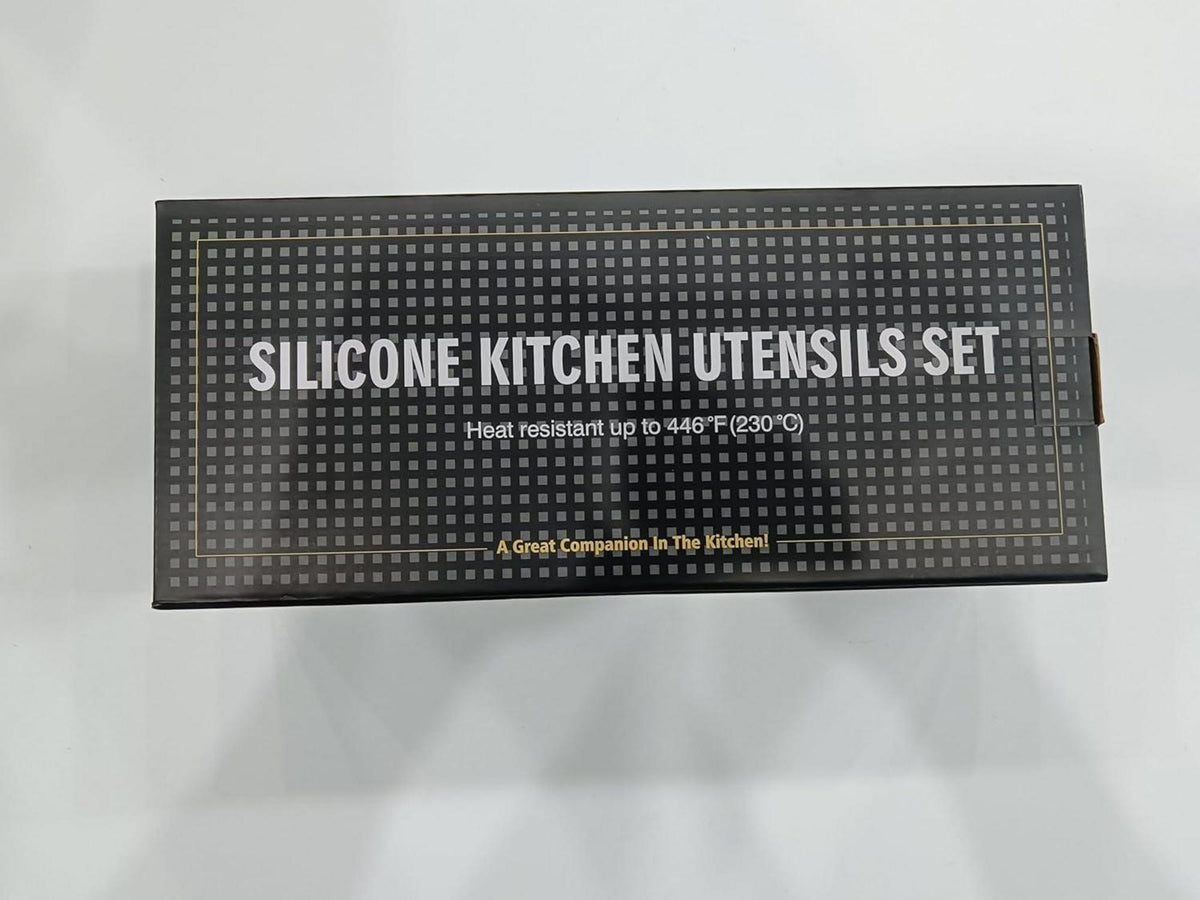 Küchenhelfer Set 22-teilig Silikon Kochutensilien Antihaft Utensilienhalter - Schwarz