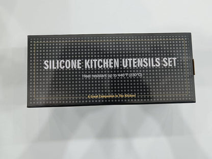 Küchenhelfer Set 22-teilig Silikon Kochutensilien Antihaft Utensilienhalter - Schwarz
