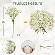 10er Pack Schleierkraut Kunstblumen Gypsophila Deko Hochzeit