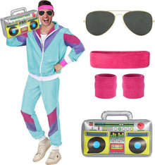 80er Jahre Retro Trainingsanzug Kostüm Damen Herren Outfit