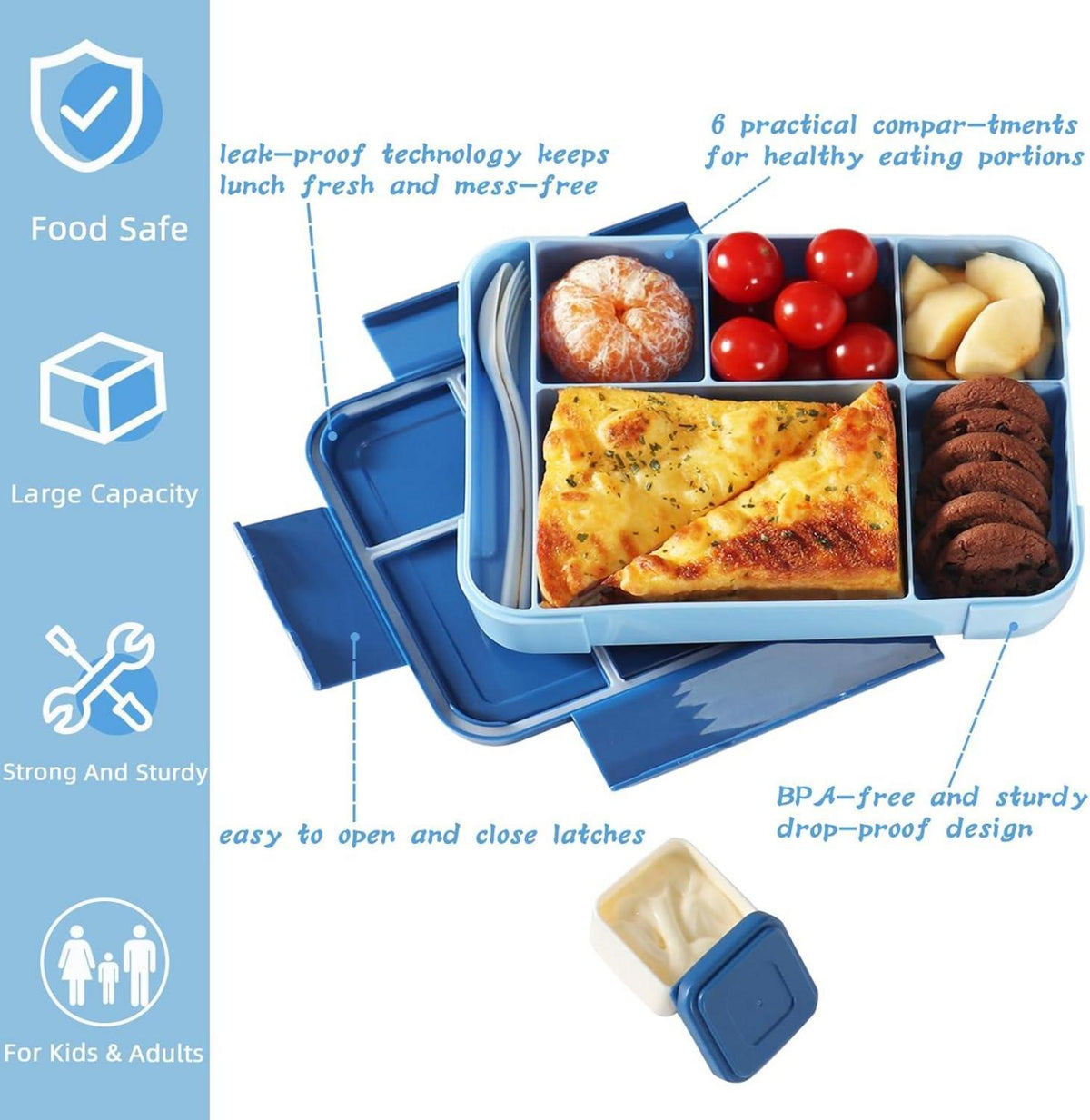Swkien Bento Box Lunchbox Kinder Auslaufsicher 1300ml