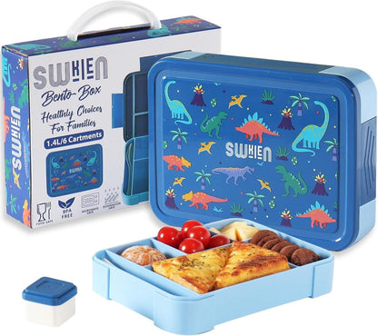 Swkien Brotbox Kinder Auslaufsicher 1300ml Lunchbox Blau