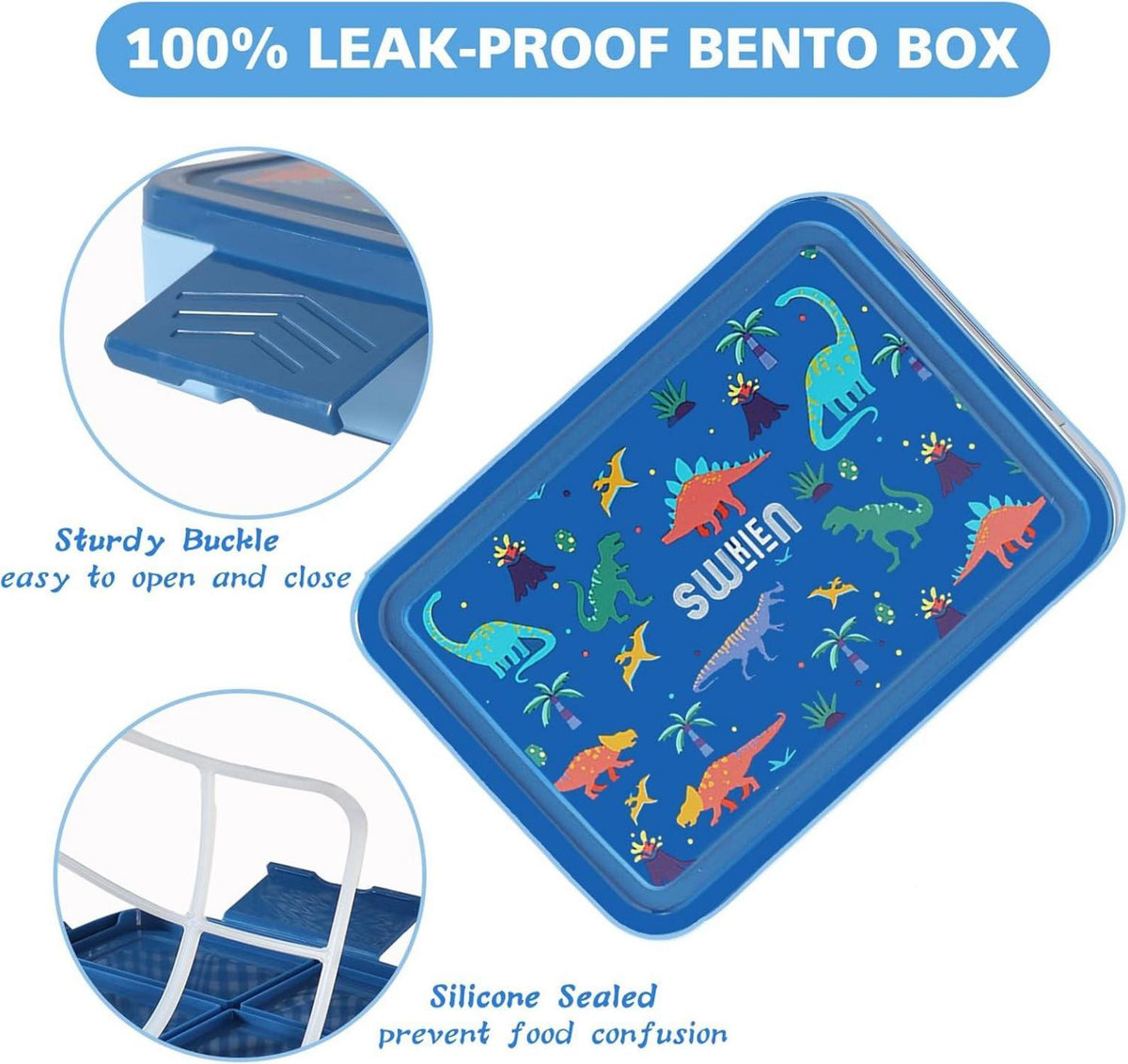 Brotdose auslaufsicher 1300ml Bento Box Kinder Lunchbox Blau