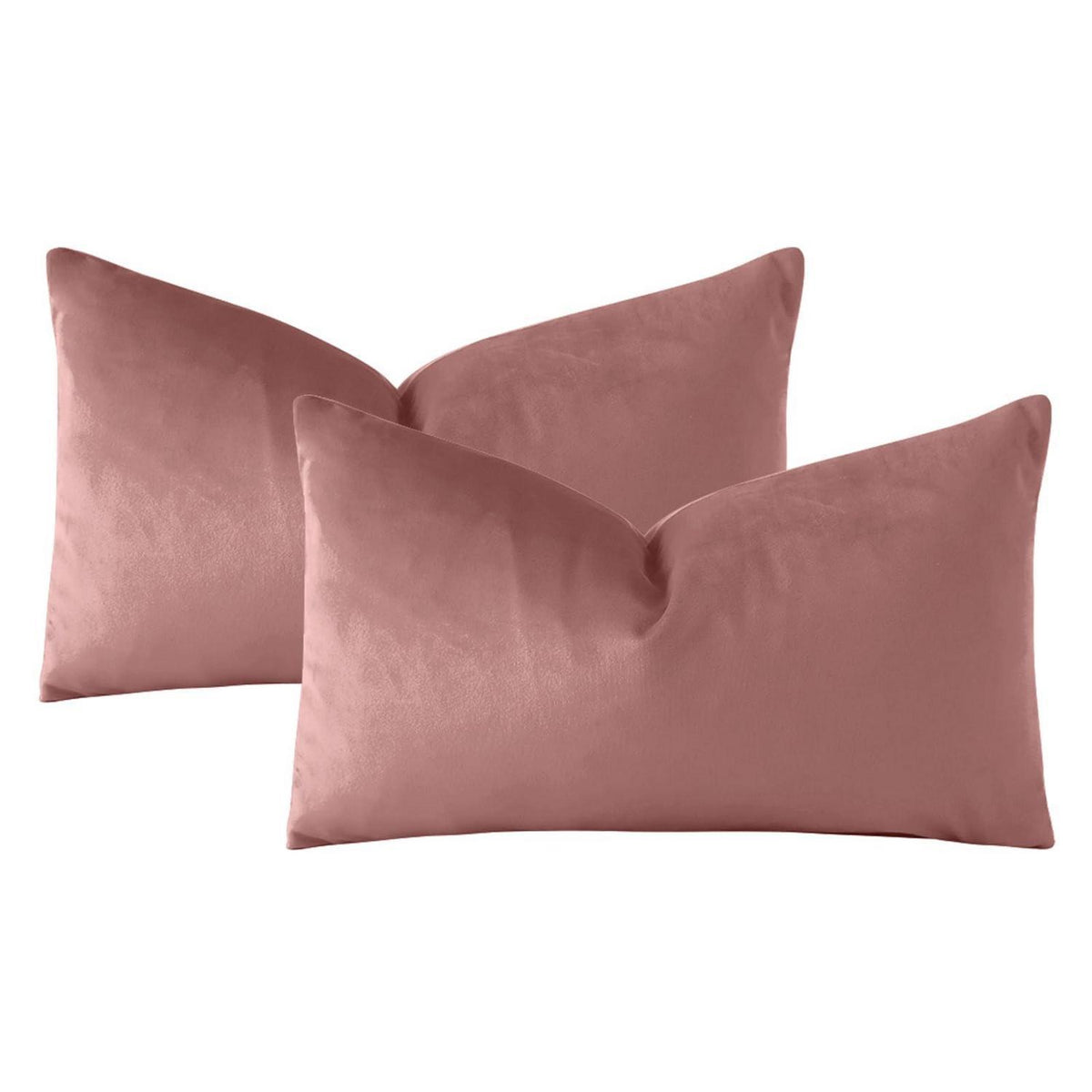 Samt Kissenbezüge 40x60 cm - 2er Set Altrosa