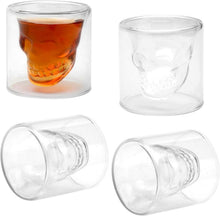 Totenkopf Shot Gläser Set 4 Stück 75ML - Skull Shotgläser Gläser