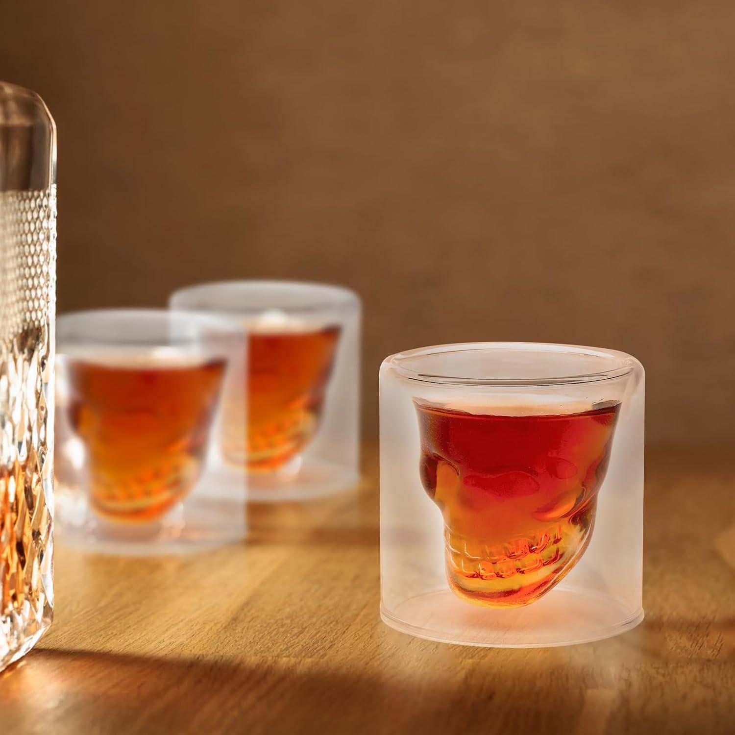 Totenkopf Shotgläser Set 4 Stück 75ML - Skull Schnapsgläser Shot Glasses